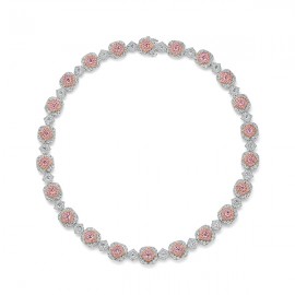 Argyle Diamond Halo Necklace