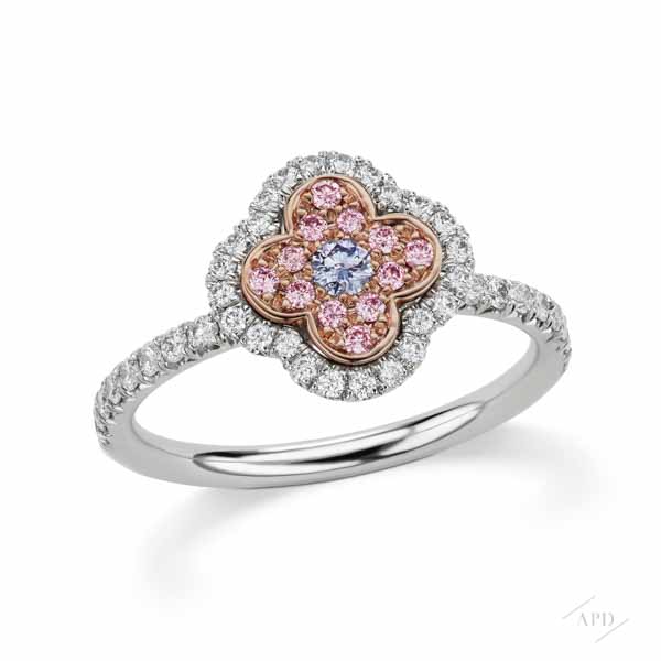 Argyle Blue Azalea Halo Ring