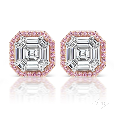 Invisibly Set Asscher Cut Studs