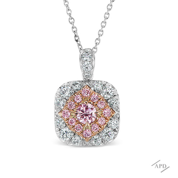 Argyle Diamond Halo Pendant