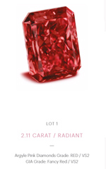Argyle Everglow red diamond 2.11 carats
