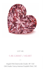 1.46 carat - Heart - Fancy Intense Purplish Pink - SI2